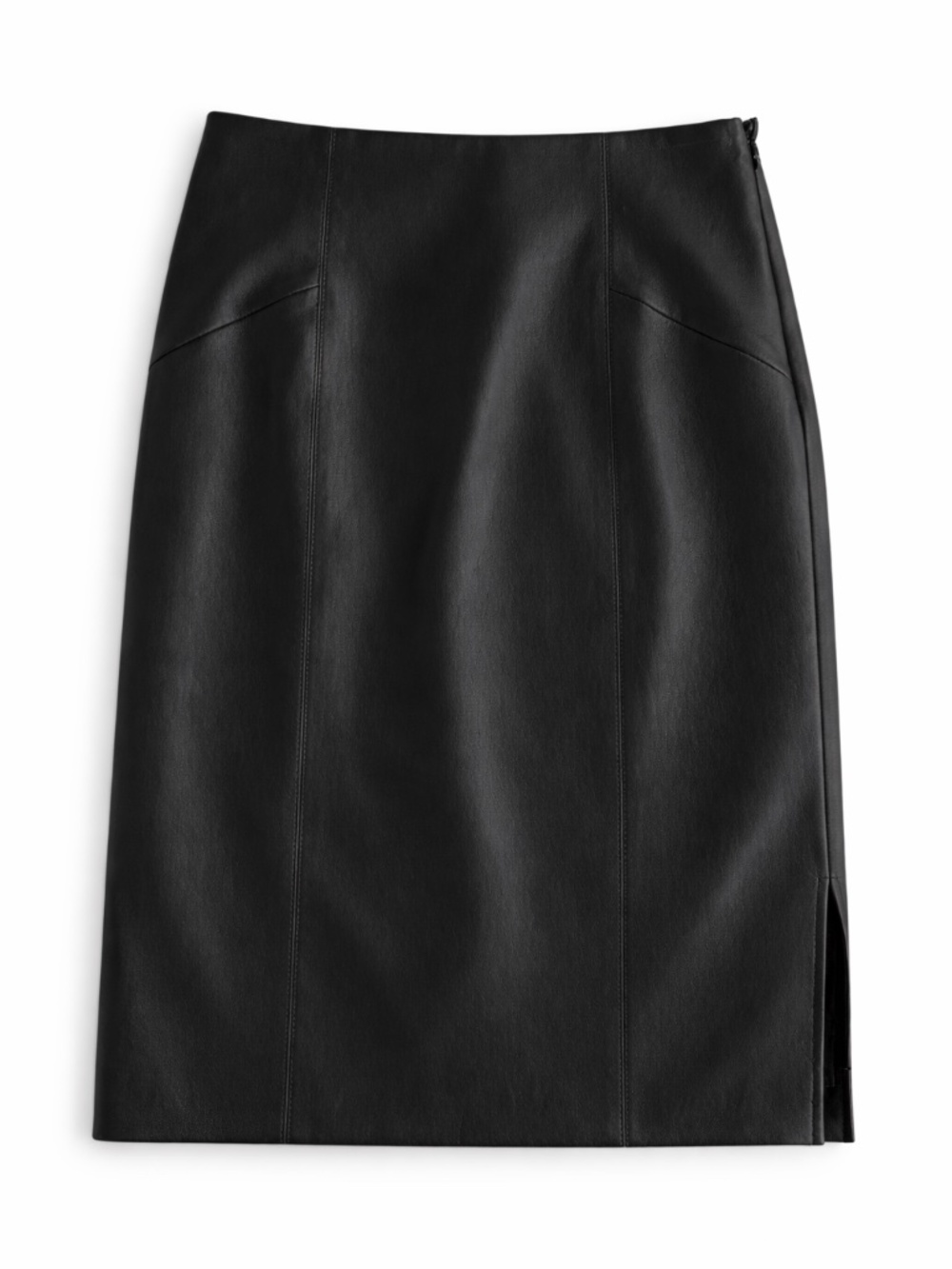 Worth New York Womens 6 Black Genuine Leather Pencil Skirt Knee Length